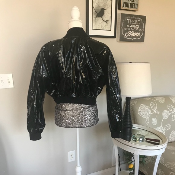 Vintage Kenn Sporn Whippet shiny vinyl jacket sz L - Picture 2 of 4